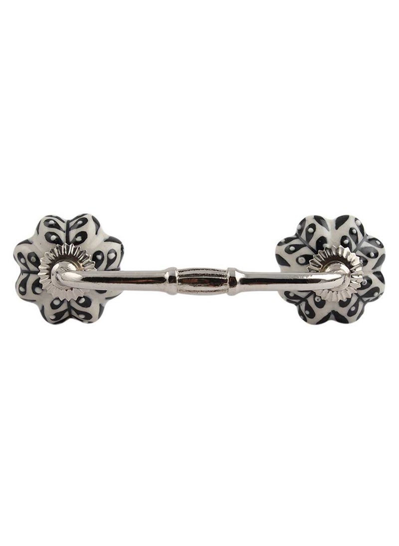 Indian-Shelf IndianShelf 1 Pack Cream Kitchen Cabinet Handles for Drawer Pulls Door Dresser Silver Hardware 6 Hole to Hole BH65 CK1335 