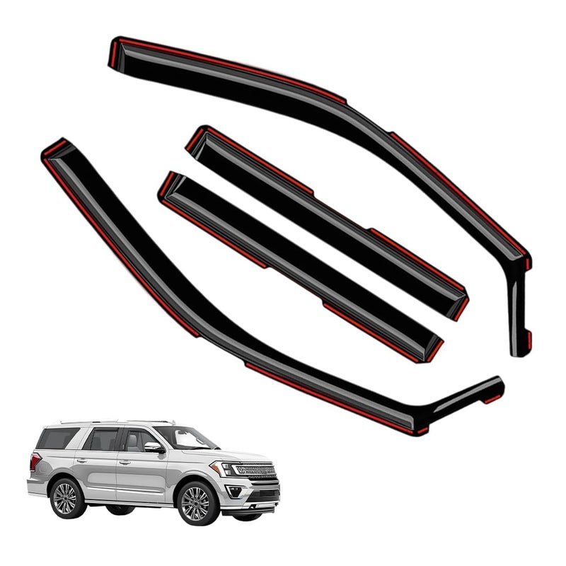 inChannel Window Visors Rain Guards FIT Ford Expedition 20182025 20182025 4Piece inChannel DarkSmoke Polycarbonate Vent Deflectors