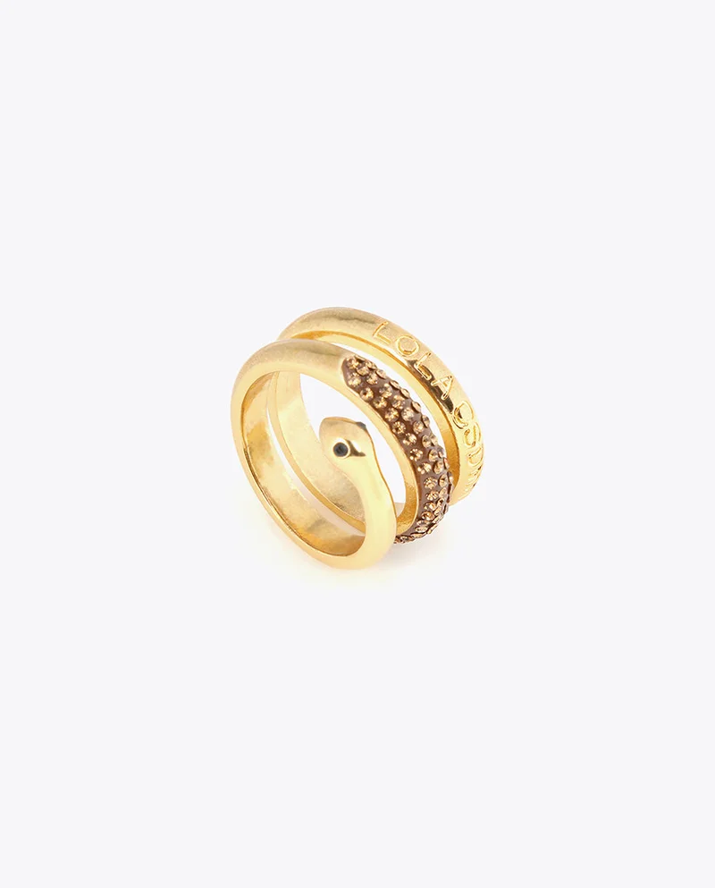 Lola Casademunt Snake ring with rhinestones