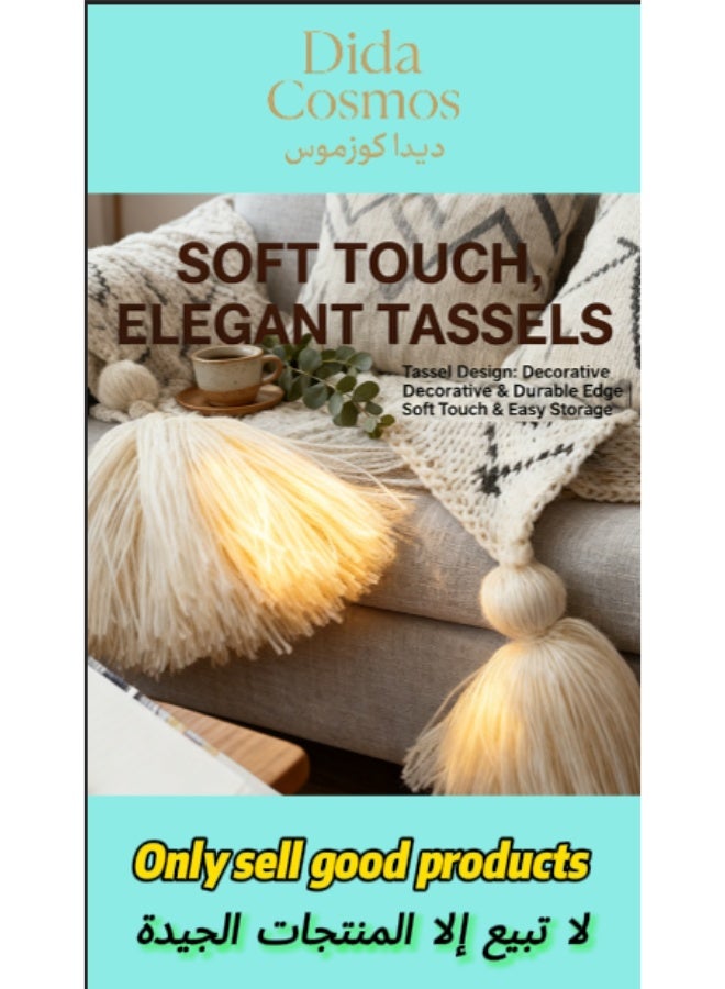 dida-cosmos Boho Throw Blanket, 130x150cm Super Soft Cozy Lightweight Warm for Chair Bed Couch Decorative, Stripe Woven Blanket with Tassels, Home Decor Knit Throw Blankets for Bed Couch Sofa Office - Image 2