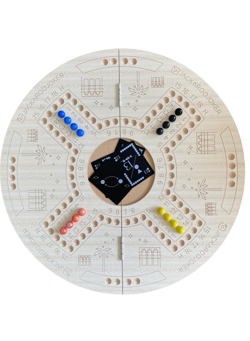 جاكارو جوكر لعبة جاكارoo جانبين لـ 4 لاعبين و 6 لاعبين مع حقيبة وبطاقات وكرات - Image 4
