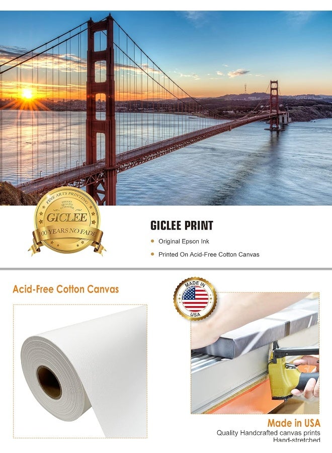 Home Trove Decorarts - Golden Gate Bridge, San Francisco, California. Giclee Canvas Prints For Wall Decor. 30X20"X1.5"  - Image 4