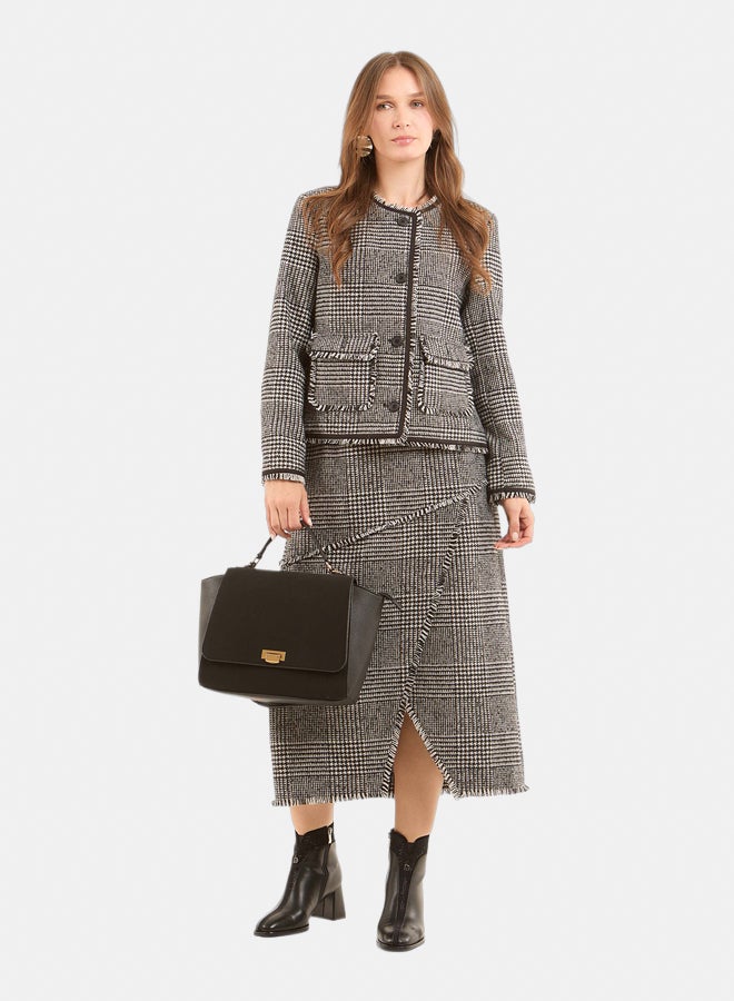 Dalydress Women Textured Jacket Black/Off - Image 5