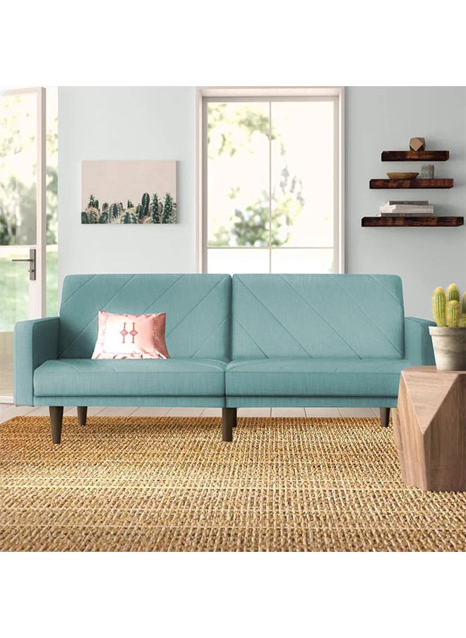 REGAL IN HOUSE - Simple 2 In 1 Sofabed 3-Seater Upholstered With Velvet 81x200x85 cm-Green - Image 1