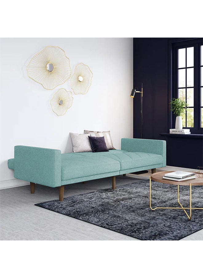 REGAL IN HOUSE - Simple 2 In 1 Sofabed 3-Seater Upholstered With Velvet 81x200x85 cm-Green - Image 1