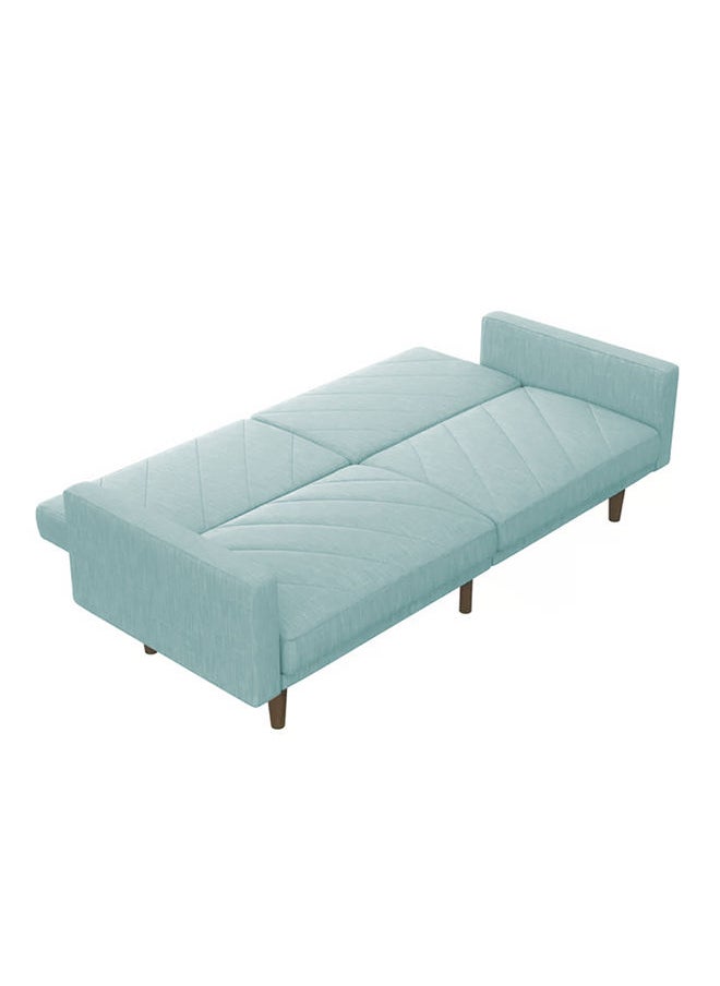 ريغال إن هاوس كنب سرير 2 في 1 بتصميم بسيط 3 مقاعد منجدة بالمخمل 81x200x85 cm-اخضر  - Image 2