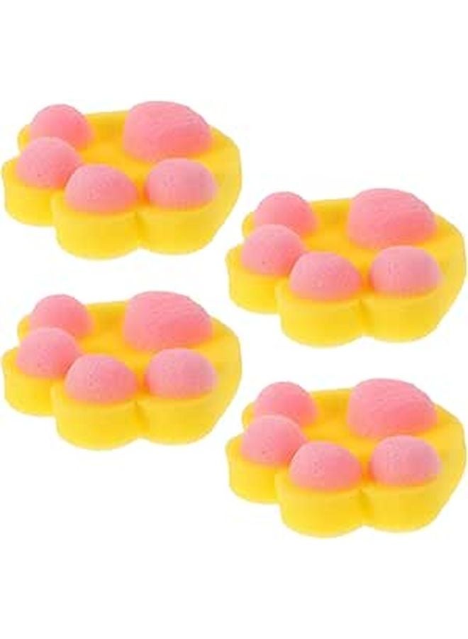 Soft Exfoliating Loofah Poufs 4Pcs Cute Cartoon Animal Bath Sponges Set - Image 1