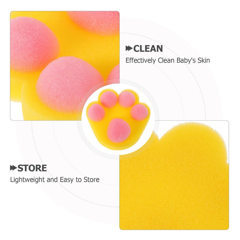 Soft Exfoliating Loofah Poufs 4Pcs Cute Cartoon Animal Bath Sponges Set - Image 4