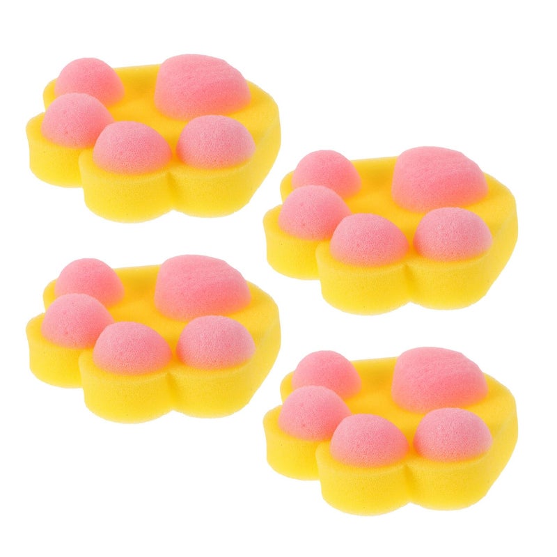 Soft Exfoliating Loofah Poufs 4Pcs Cute Cartoon Animal Bath Sponges Set - Image 2