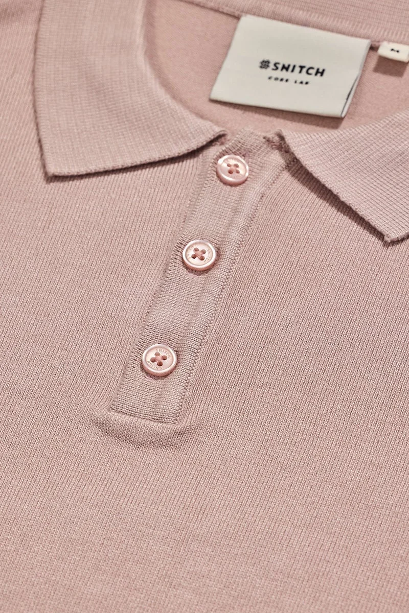 سنيتش تيشيرت بولو سادة وردي فاتح من كور لاب