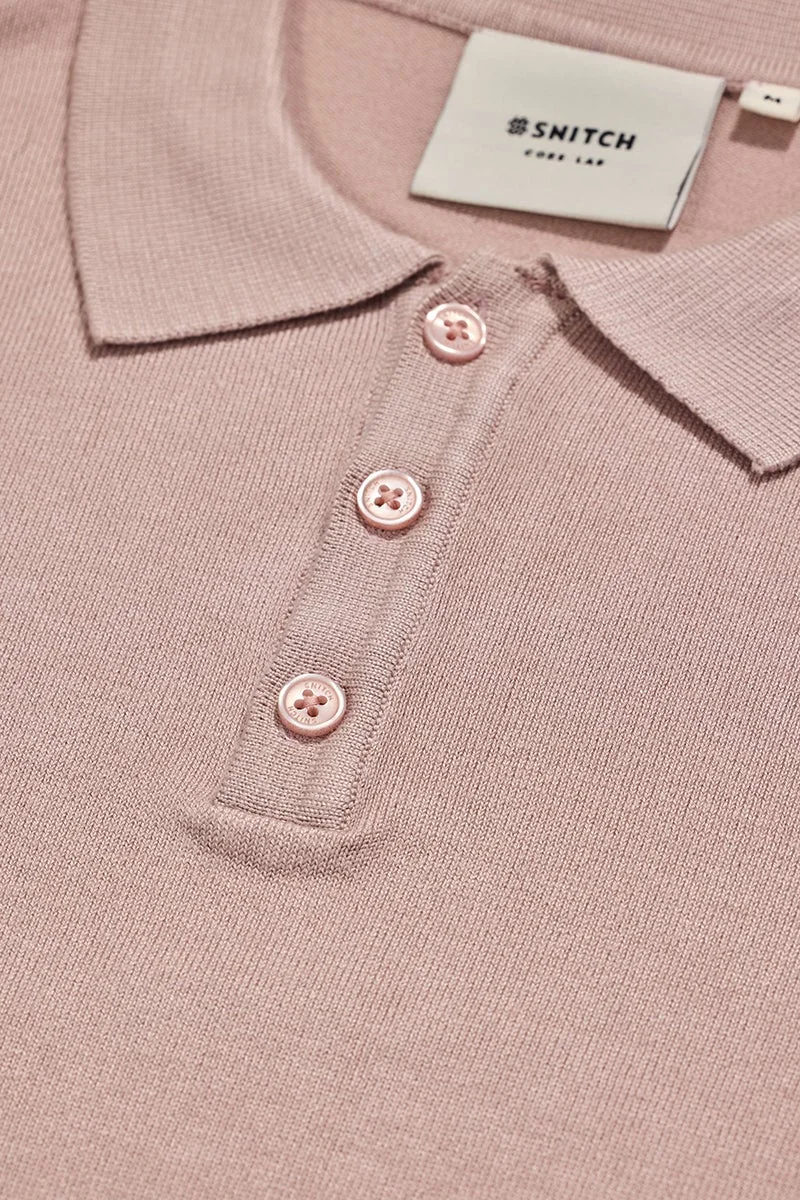 سنيتش تيشيرت بولو سادة وردي فاتح من كور لاب