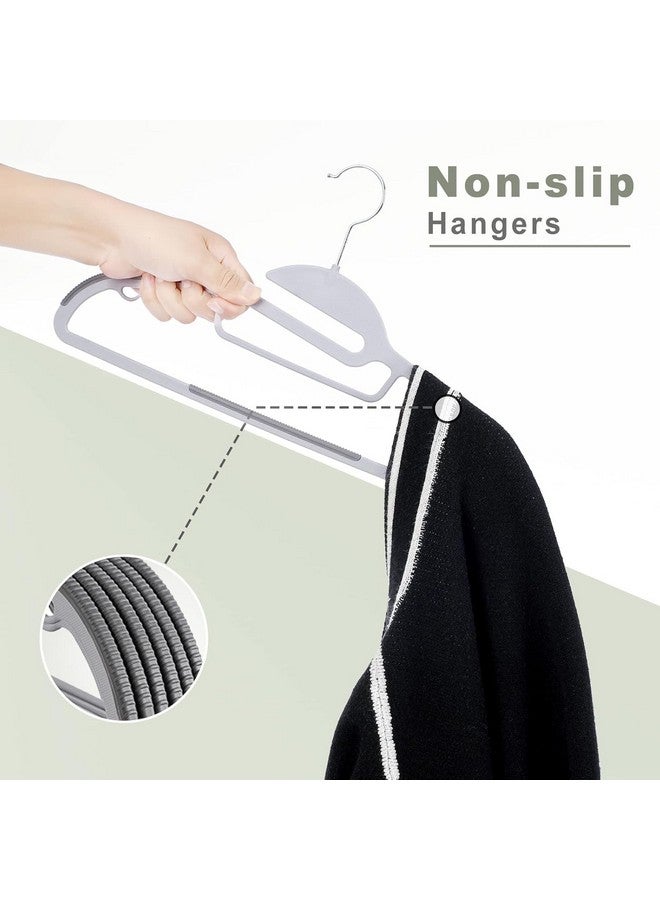 Golden Bird Golden bird Plastic Hangers Heavy Duty Clothes Hangers with Non-Slip Pads Space Saving 0.2" Thickness Super Lightweight Organizer Clothes Hanger for Wardrobe,Multi Purpose Use for Clothes (10, Grey)  - Image 5