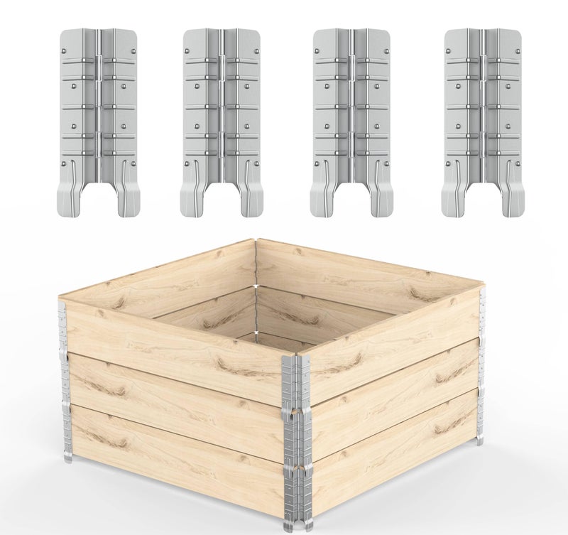 KR. LIF 8" Raised Garden Bed Corner Brackets 8 PCS - Pallet Collar Hinges -Stackable and Collapsible for Custom-Depth Raised Garden Bed, Pet Enclosures, Home Storage, and Organization Solutions (8) - Image 1