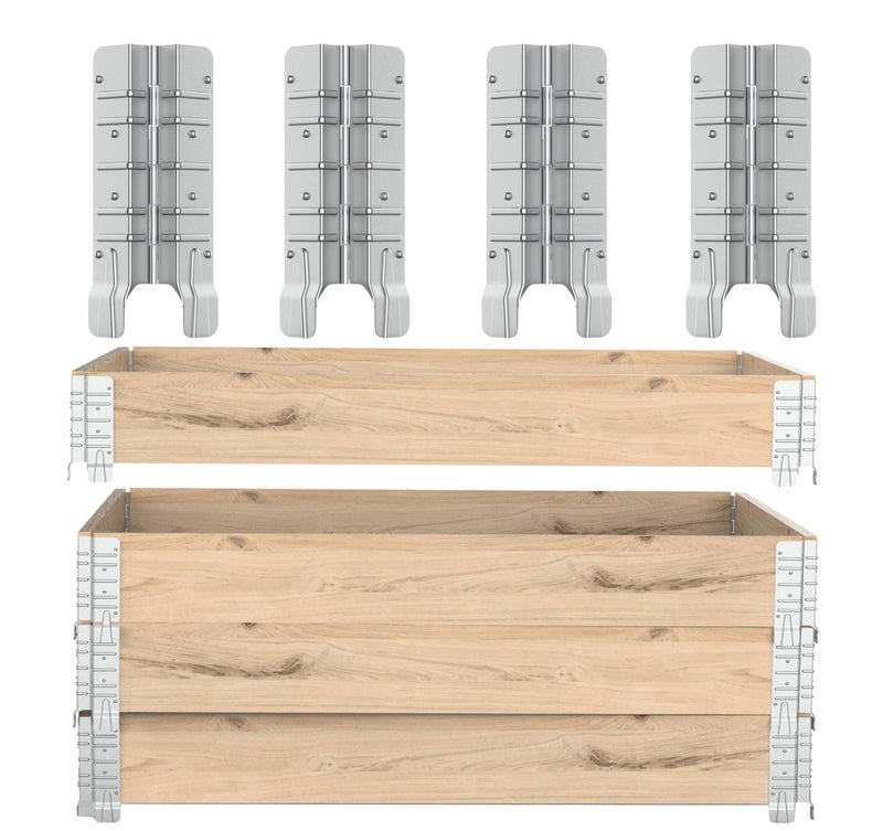 KR. LIF 8" Raised Garden Bed Corner Brackets 8 PCS - Pallet Collar Hinges -Stackable and Collapsible for Custom-Depth Raised Garden Bed, Pet Enclosures, Home Storage, and Organization Solutions (8) - Image 5