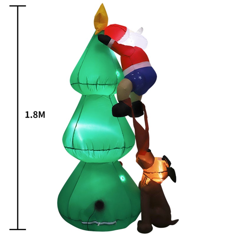 Inflatable Christmas Decoration: 70.75" H Polyester Cloth With Built-In LED Lights - IP44 Water-Resistant Inflatable Decoration For Outdoor Yard, Garden, Christmas Parties, Shopping Mall Events - Image 4