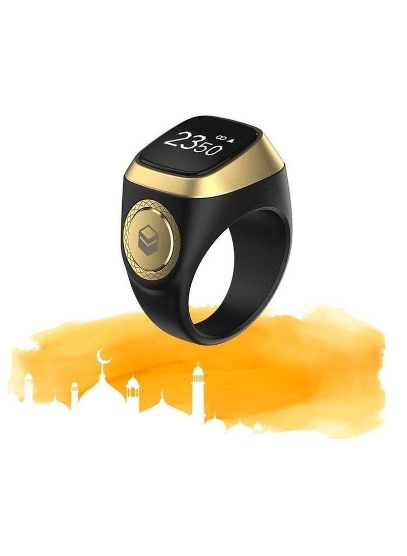 iQIBLA Smart Tasbih Plastic Zikr Lite Ring Black 20MM - Image 1