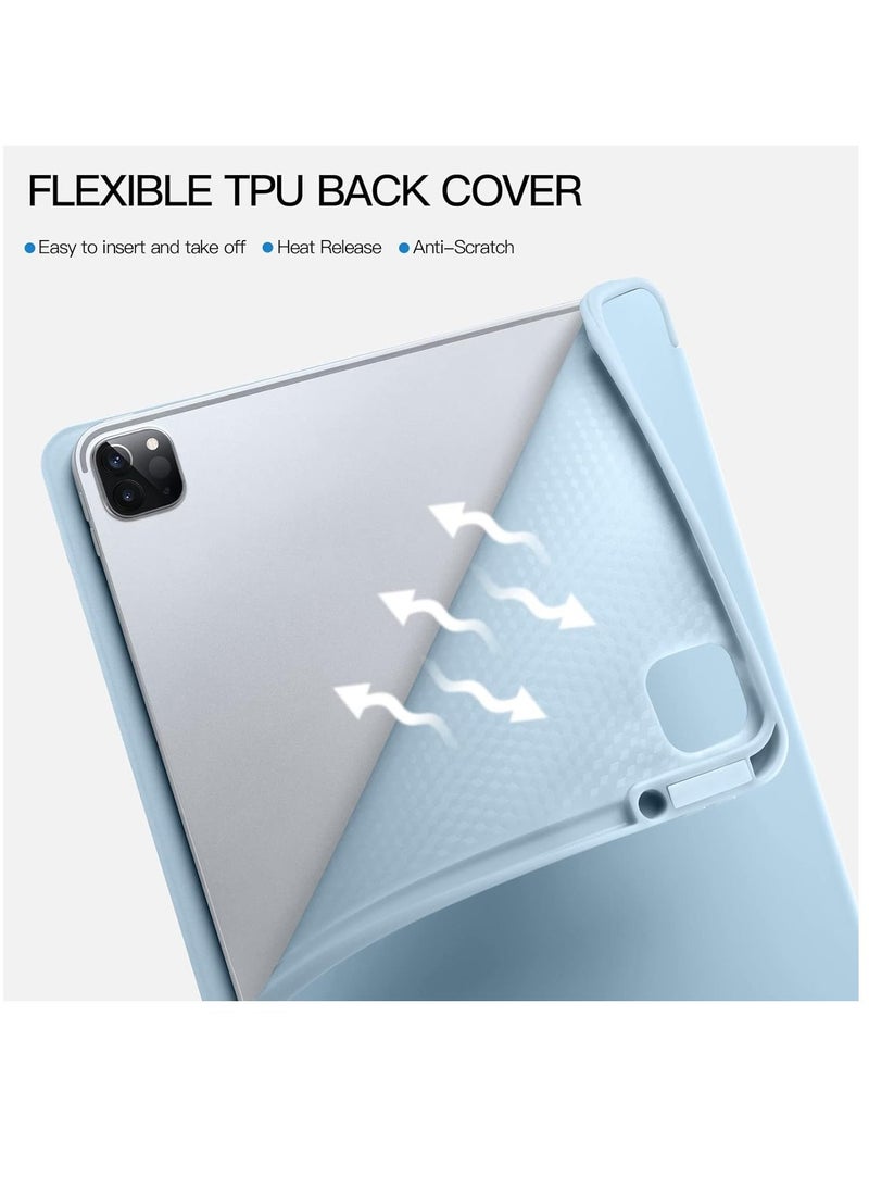 ELTRAZONE Case for iPad Pro 11 Inch 2021(3rd Gen)/2020(2nd Gen) with Pencil Holder [Support iPad 2nd Pencil Charging/Pair] Slim Trifold Stand, Smart Protective Case Cover - Image 4