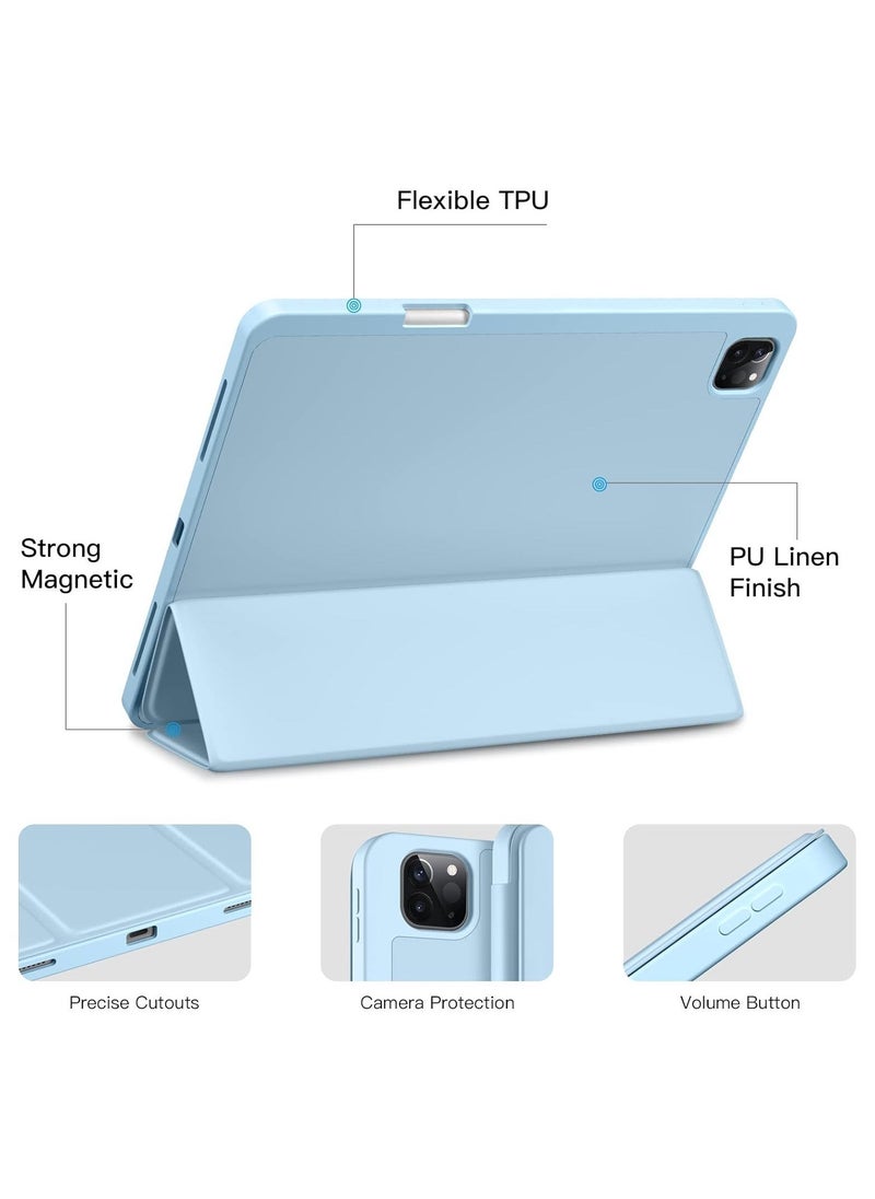 ELTRAZONE Case for iPad Pro 11 Inch 2021(3rd Gen)/2020(2nd Gen) with Pencil Holder [Support iPad 2nd Pencil Charging/Pair] Slim Trifold Stand, Smart Protective Case Cover - Image 3