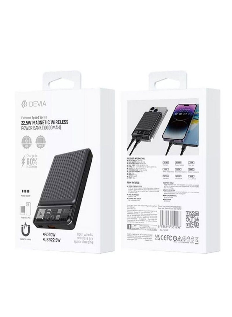 ديفيا باور بانك لاسلكي مغناطيسي بقوة 22.5 واط من DEVIA Extreme Speed ​​Series بسعة 10000 مللي أمبير في الساعة S28 - Image 3
