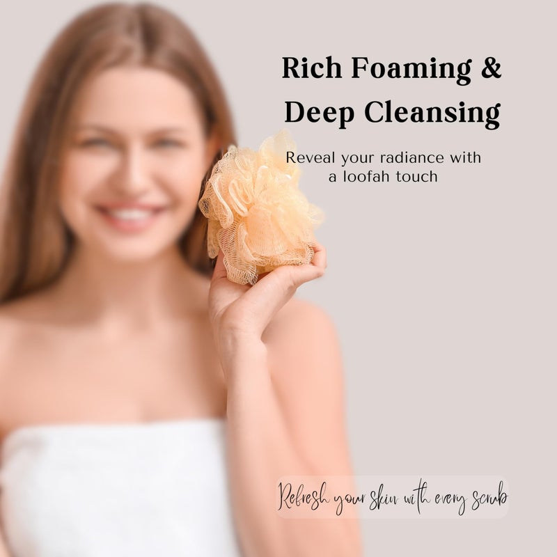 Caredone Luxury Bathing Loofah Sponge Exfoliator Scrubber for High Lather Cleansing| Round Sponge. (Purple Round Sponge) - Image 3