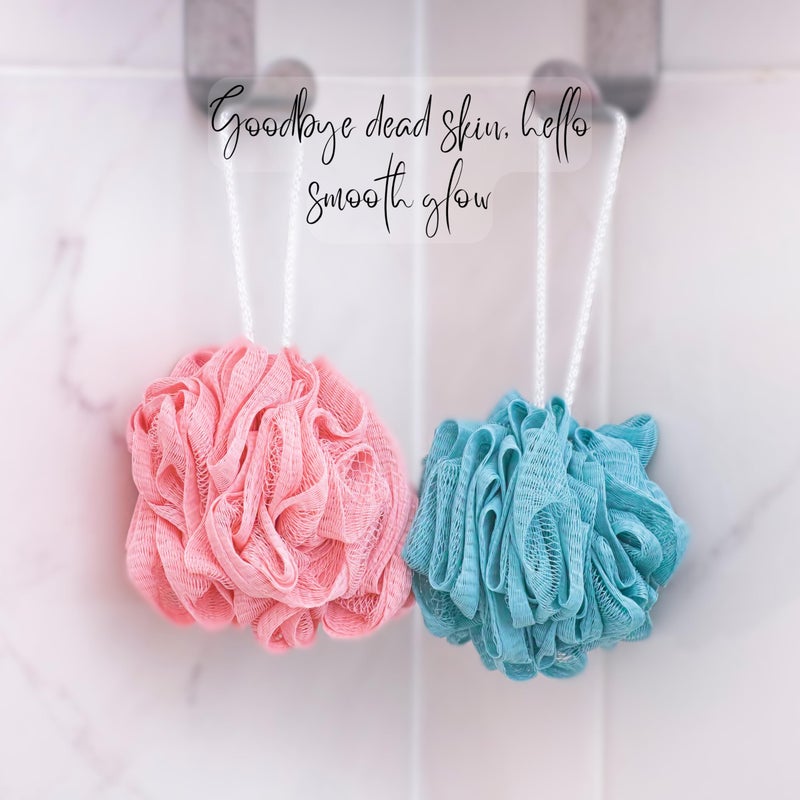 Caredone Luxury Bathing Loofah Sponge Exfoliator Scrubber for High Lather Cleansing| Round Sponge. (Purple Round Sponge) - Image 4