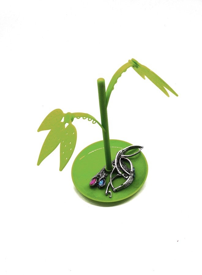 CONNECTWIDE® Tree Leafe Jewelry Necklace Stud Earring Holder Organizer Display Rack Tower Stand Tree (Green) - Image 3