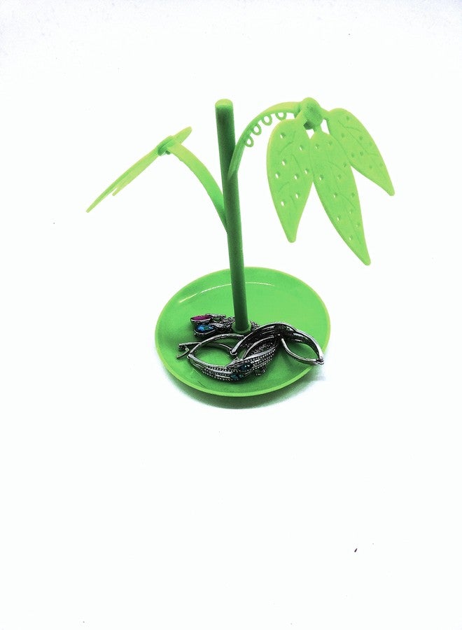 CONNECTWIDE® Tree Leafe Jewelry Necklace Stud Earring Holder Organizer Display Rack Tower Stand Tree (Green) - Image 2