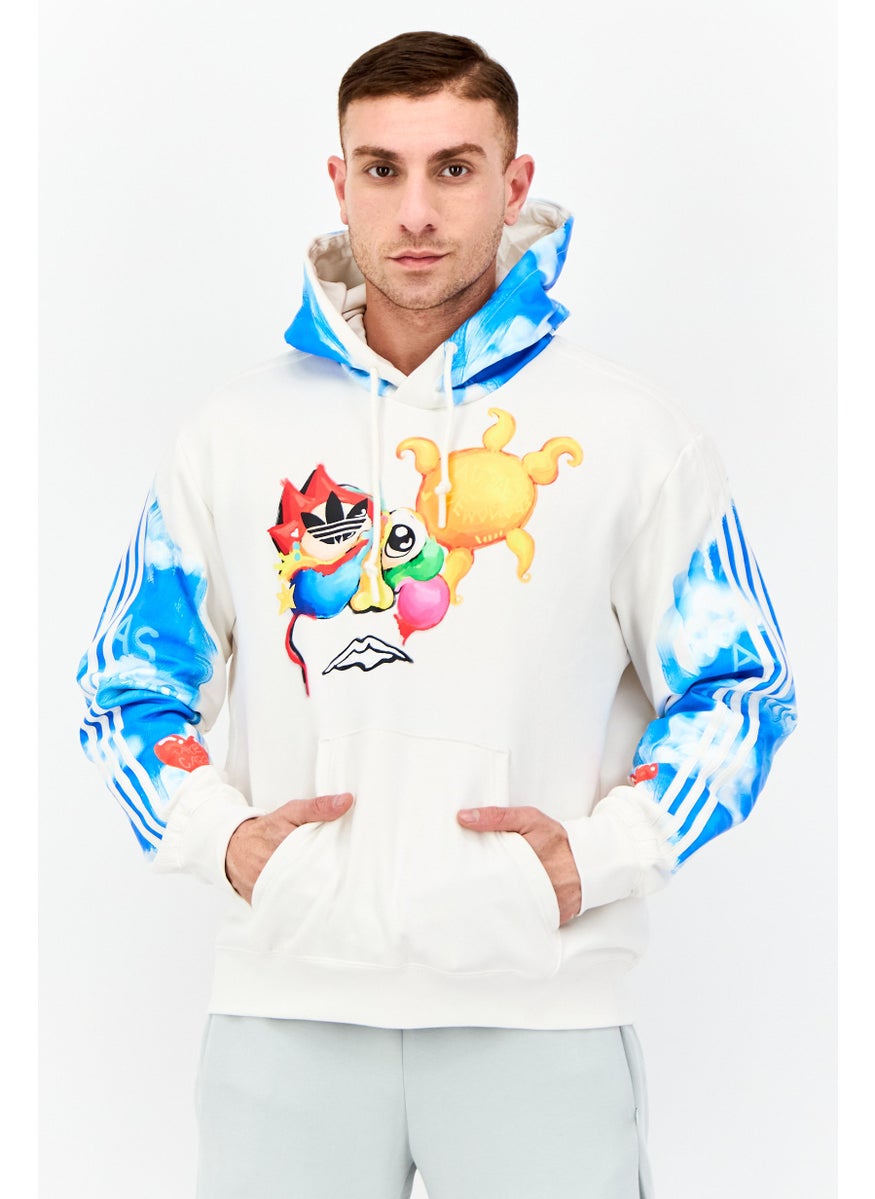 adidas Originals Men Graphic Print Long Sleeve Hoodie, Multicolor  - Image 1