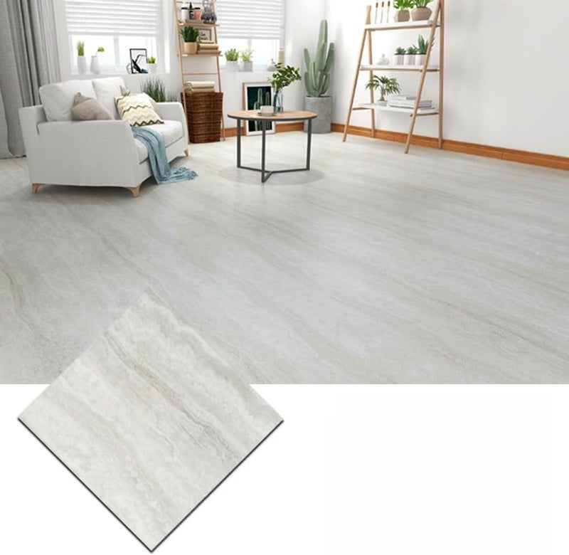 Waterproof Floor Tiles,Peel and Stick Area Tiles,18''x18'' PVC Dining Kitchen Floor Mat,Self Adhesive Flooring Mat for Living Room Bedroom Bathroom 30Pcs,Marble Pattern (18x18in,SW-27) - Image 1