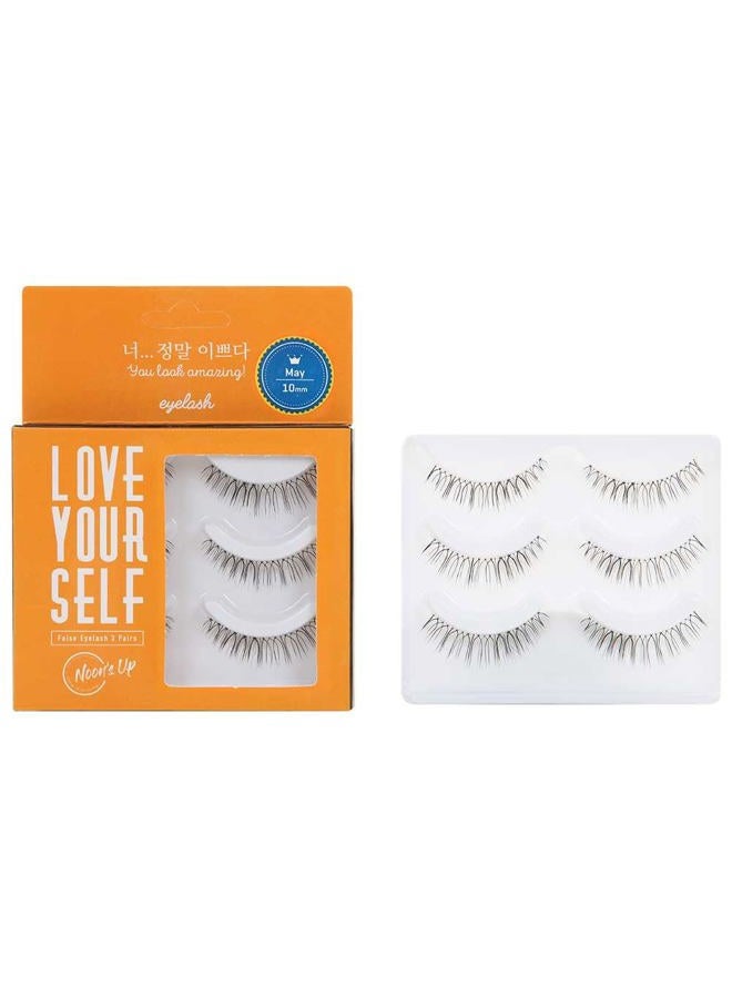 NOON'S UP [NOON'S UP LOVE YOURSELF False Eyelash 3 Pairs] – Eyelash, Fake Eyelash, Eye Lashes, Eyebrow growth, Dramatic Lashes, Lashes with Glue (MAY) - Image 1