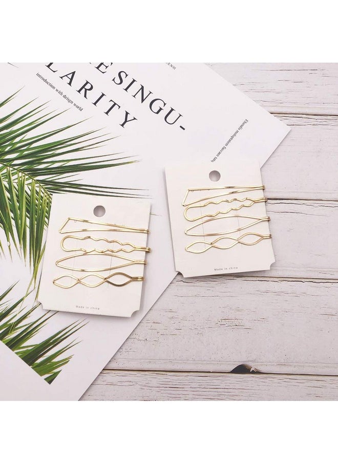 Messen Hair Pins Set Geometric Hair Clips Metal Hairpin Minimalist Hair Styling Jewelry Hair Clamps Accessories Barrettes Gold Bobby Pin For Girl Women (8 Piecesstyle 7)  - Image 2