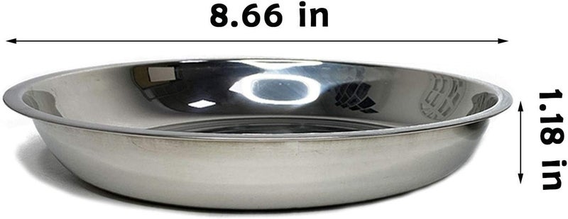Kathson Stainless Steel Whisker Relief Cat Bowl, 4 pcs Shallow and Wide Bowls, Pet Cat & Dog Feeding Large Dishes Fits with Elevated Stands Pet Bowl Stand (8.66 Inch Dia.) - Image 2