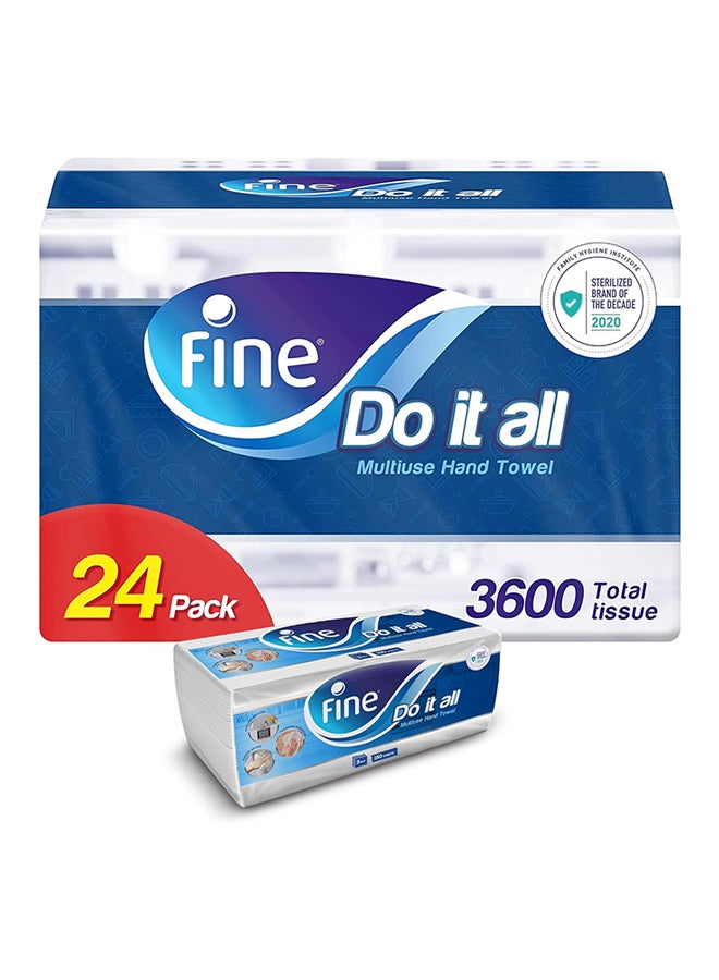 Fine 2 Plys Kitchen Paper Hand Towel 150 Pack Of  24 - Image 1
