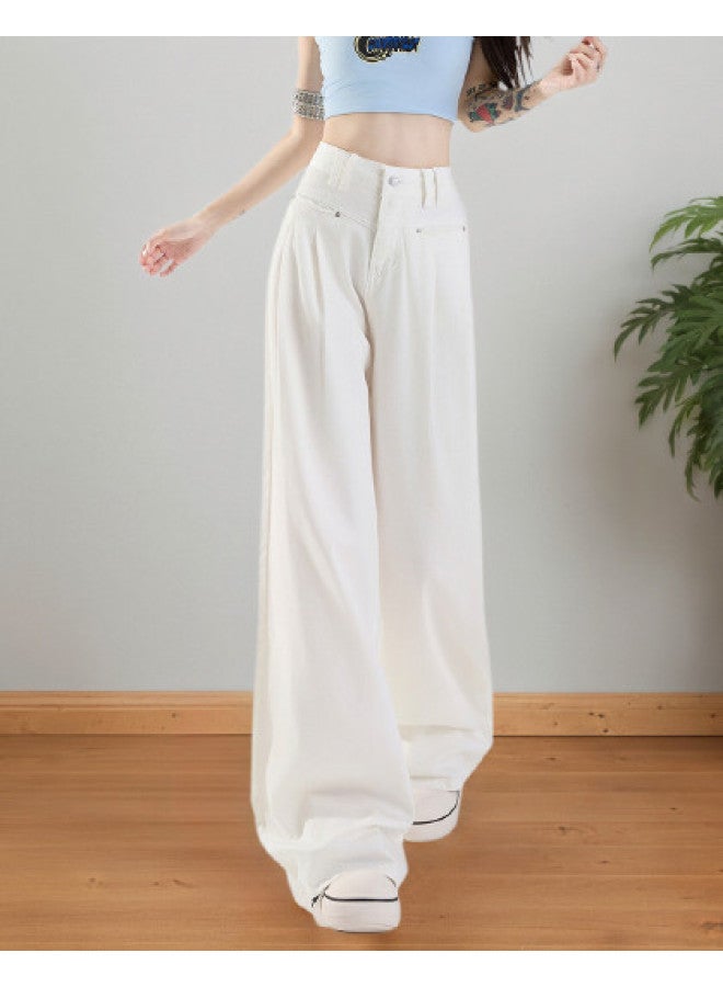 Tucano Tencel Lyocell Drapey Denim Wide-leg Pants High-waist Slimming And Heightening New Style Spring/autumn Loose-fitting Non-stick Skinny Jeans - Image 1