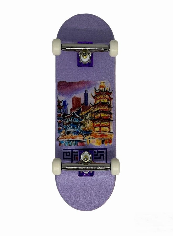 LEEFAI Pro Fingerboard Complete Set Up 34 * 96mm-Maples Wood Deck UV Printing Graphic 4.0 Trucks & 5 Urethane 65d Wheels-Op3ra Oriented Vibes - Image 3