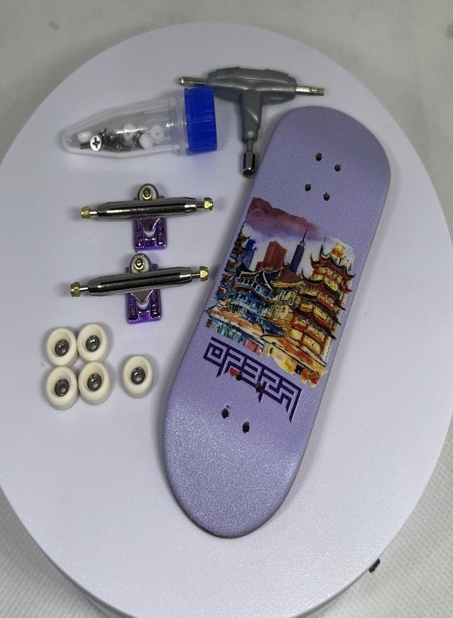 LEEFAI Pro Fingerboard Complete Set Up 34 * 96mm-Maples Wood Deck UV Printing Graphic 4.0 Trucks & 5 Urethane 65d Wheels-Op3ra Oriented Vibes - Image 2