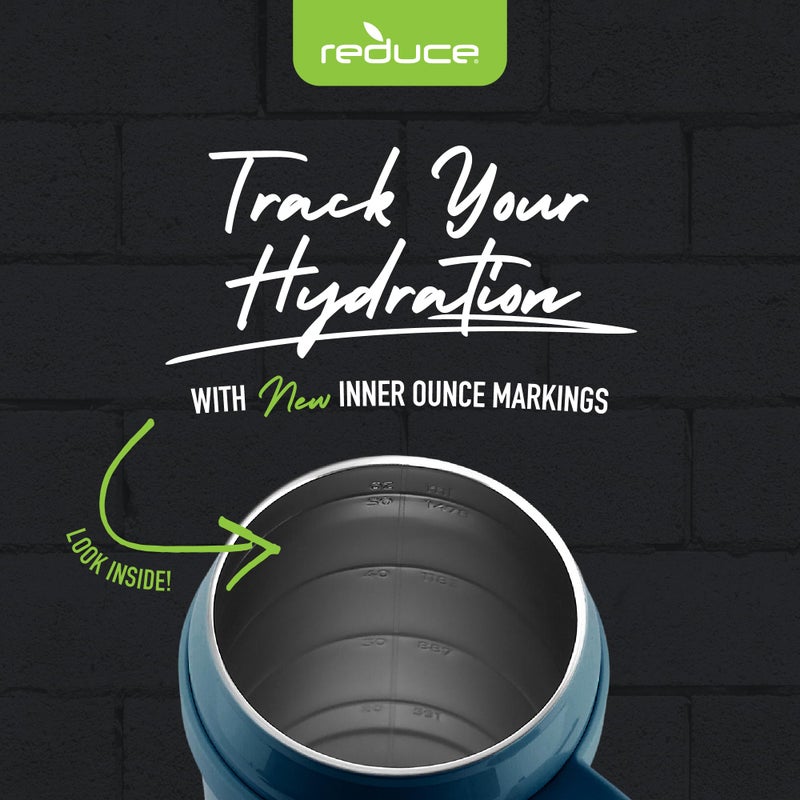 REDUCE 50 oz Stainless Steel Tumbler with Handle - Dual-Wall Vacuum Insulated Travel Mug  Sweat-Proof Lid & Reusable Straw - Keeps Drinks Cold for 24 Hrs  Fits Cupholders  Dishwasher Safe - Dark Web - Image 5