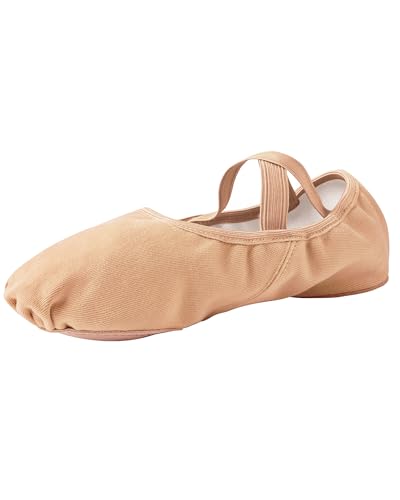 Stelle Women Ballet Shoes Highly Stretch Canvas Adult Ballet Slippers Split Sole Yoga Dance Shoe for Girls Boys(Sand,6MW) - Image 1