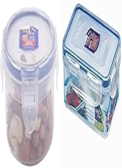 Lock & Lock Round Food Container, 300 ml HPL932 + Lock & Lock Rectangle Plastic Container 800ml
