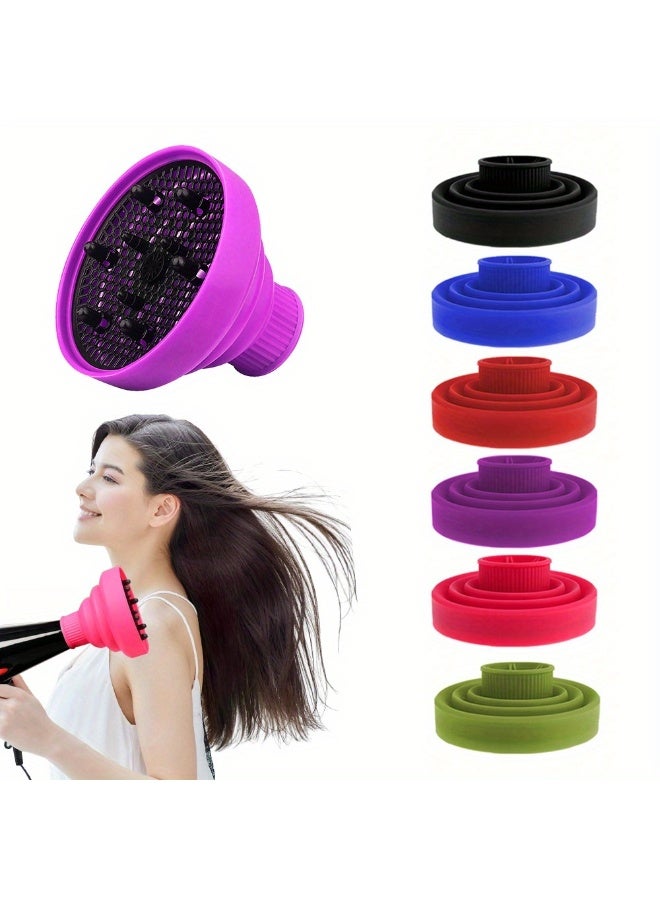 Universal Hair Dryer Diffuser (Sorted Color), Silicone Foldable Attachment, 4-5cm Diameter, Portable Curly Hair Diffuser - Image 2