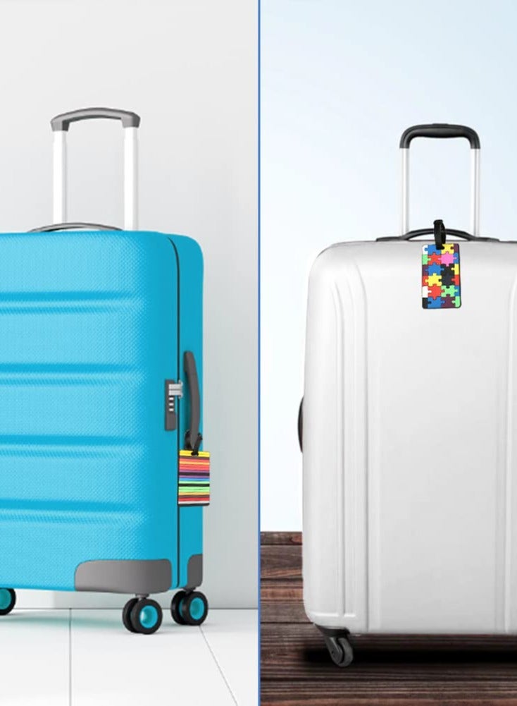 6-Piece Luggage Tag Set for Suitcases, Handbags, School Bags, and Instruments - Includes Name and Address Tags with Information Card and Hanging Buckle. - Image 4