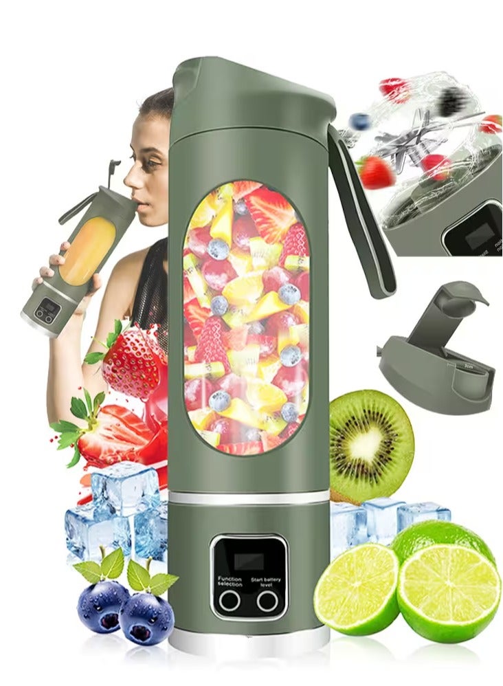 HUMJO Portable Juicer Blender Travel Leak-proof Juicer Cup Blender Machine for Juice Smoothies, Easy Clean,LCD Digital Display, 12 -Stainless Steel Blades,3 Modes,USB Charge,Wireless Mini Mixer Blender for Fresh Fruit Shakes with Lanyard - Image 1