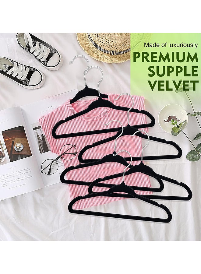 SKY-TOUCH NonSlip Velvet Kids Hangers 15 Pack Premium Baby Clothes Hangers with 360 Chrome Swivel Hook NonSlip Toddler Hangers for Childrens and Kids Clothes Spacesaving Black  - Image 5
