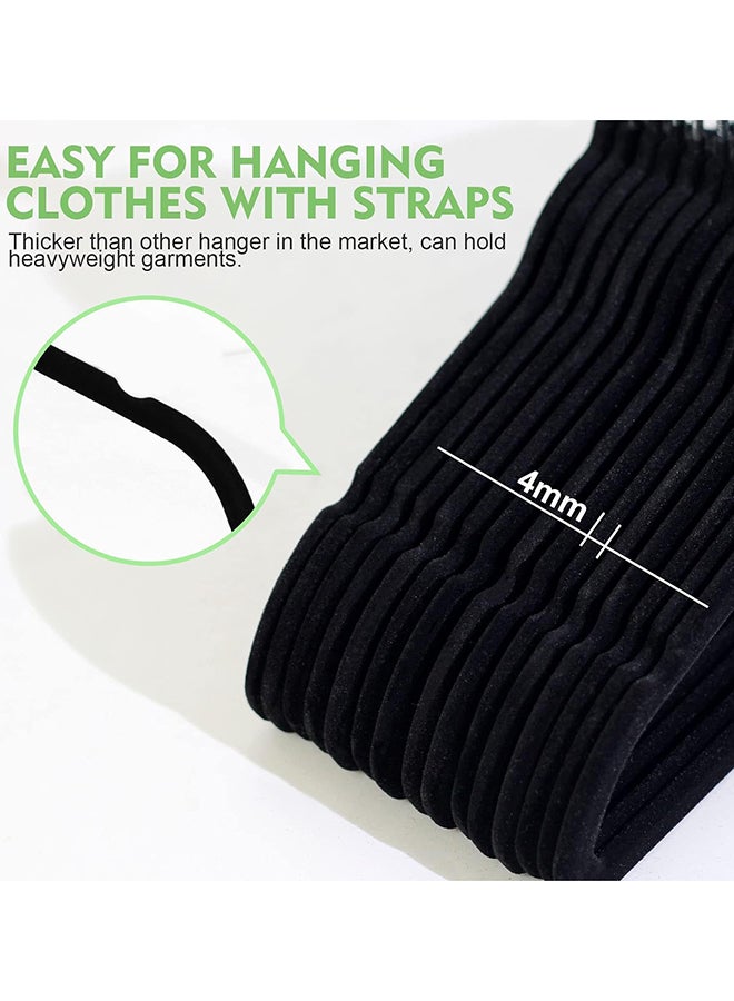 SKY-TOUCH NonSlip Velvet Kids Hangers 15 Pack Premium Baby Clothes Hangers with 360 Chrome Swivel Hook NonSlip Toddler Hangers for Childrens and Kids Clothes Spacesaving Black  - Image 3