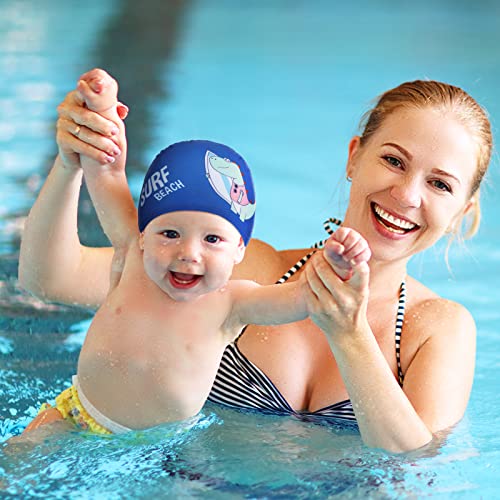Geyoga 3 Pcs Kids Swim Caps for Boys Girls Age 2-12 Swimming Hat Pool Cap Child Swim Hat for Toddler Youth(Vivid Style) - Image 2