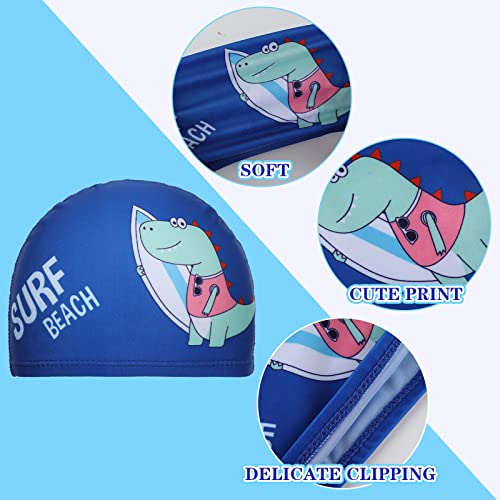 Geyoga 3 Pcs Kids Swim Caps for Boys Girls Age 2-12 Swimming Hat Pool Cap Child Swim Hat for Toddler Youth(Vivid Style) - Image 4
