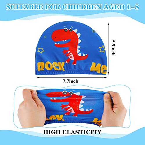 Geyoga 3 Pcs Kids Swim Caps for Boys Girls Age 2-12 Swimming Hat Pool Cap Child Swim Hat for Toddler Youth(Vivid Style) - Image 3