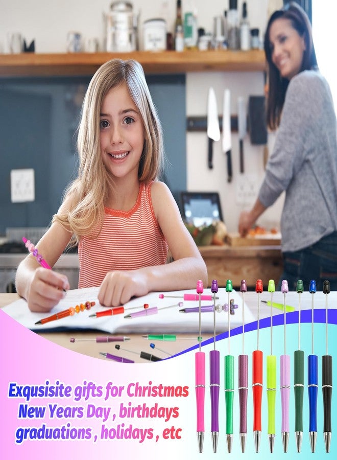 DASTTUIS 150 Pieces DIY Beadable Pen Kit - 50 Plastic Ballpoint Pens with Refills & Bags, Beads Not Included - School Supplies, Office Accessories & Craft Gifts for Students & Teachers (Multicolor) - Image 5