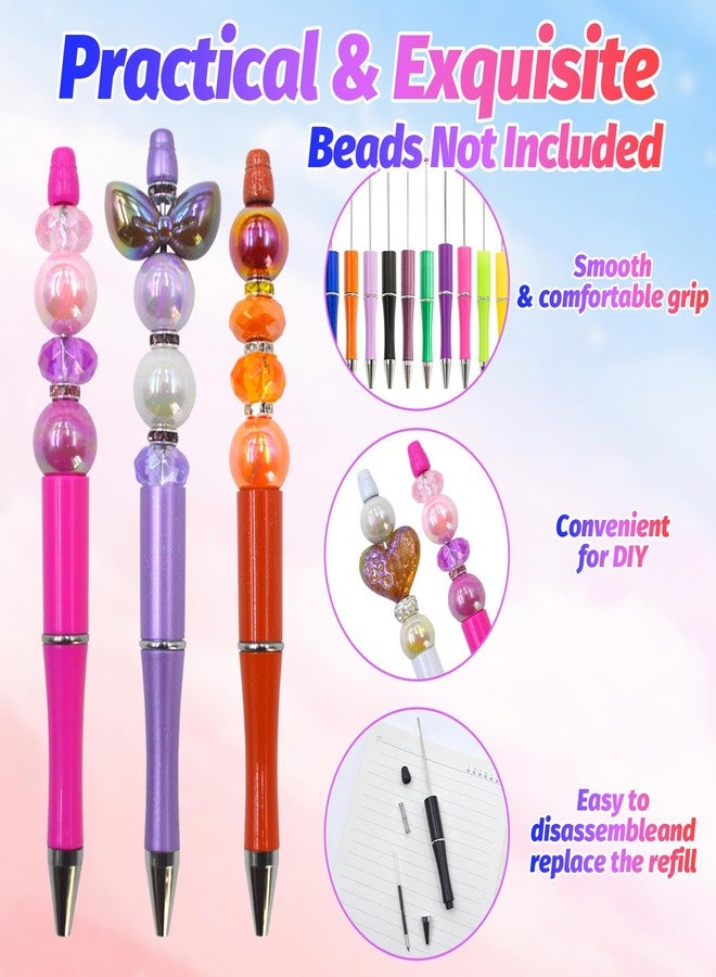 DASTTUIS 150 Pieces DIY Beadable Pen Kit - 50 Plastic Ballpoint Pens with Refills & Bags, Beads Not Included - School Supplies, Office Accessories & Craft Gifts for Students & Teachers (Multicolor) - Image 3