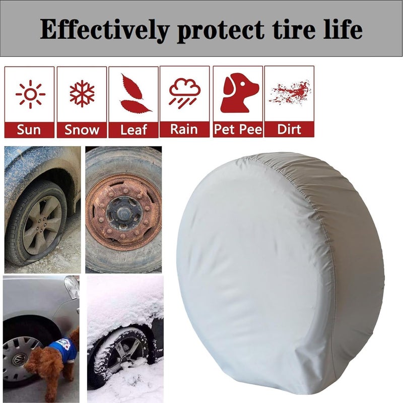 Ssltdm 32" Tire Covers 4 Pack Silver Waterproof Dustproof Wheel Cover - Image 4